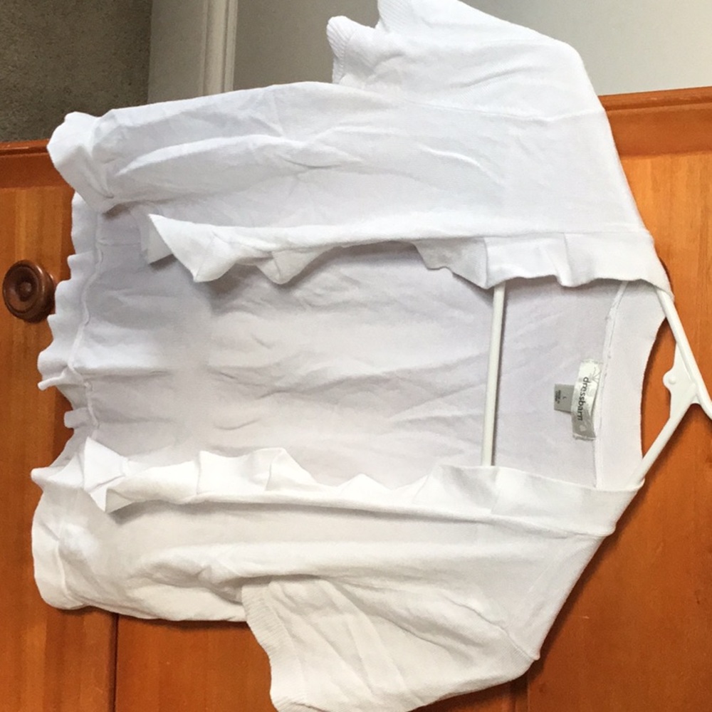 White shrug sweater